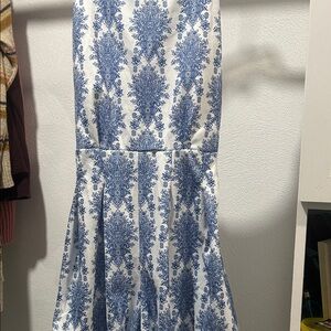 Blue and White Patterned romper